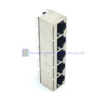 Top Entry 1x5 port shield RJ45 PCB module jack