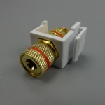 Audio keystone jack for loudspeakers